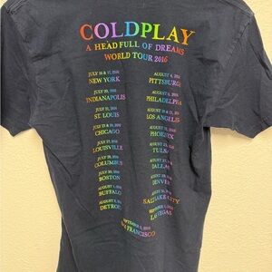 Coldplay A Head Full of Dreams 2016 Tour T-Shirt Rainbow Logo Band Tee small